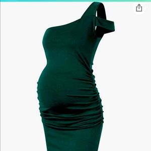 Emerald green maternity dress- fitted